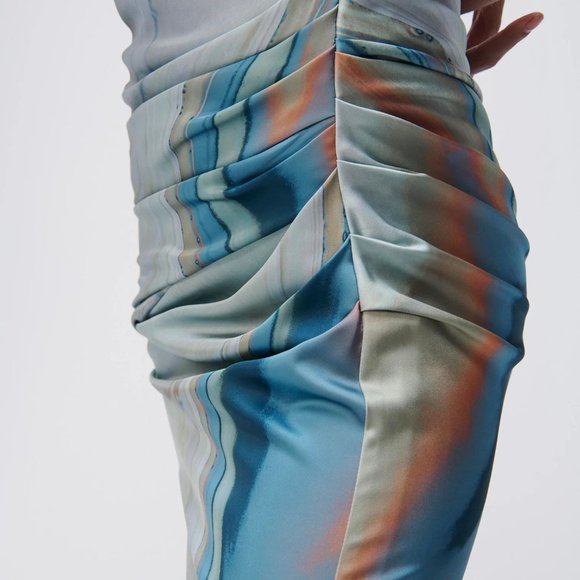 NWT Jonathan Simhkai Hansel Satin Gown in Laguna, Size 0 - Picture 4 of 7